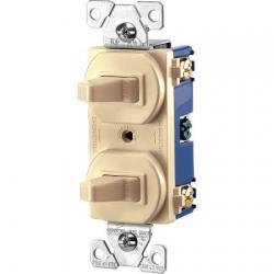 TOGGLE SWITCH DOUBLE 1P IVORY