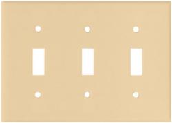 TOGGLE PLATE 3 GANG IVORY