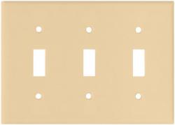 TOGGLE PLATE 3 GANG IVORY