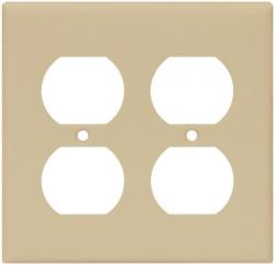 RECEPTACLE PLATE DUPLEX 2G IVORY