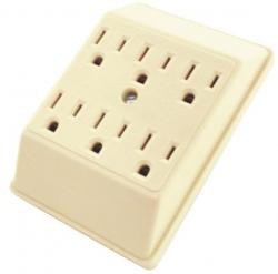 6 OUTLET POWER TAP STRIP IVORY