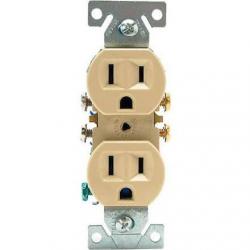 DUPLEX RECEPTACLE 15A SP IVORY