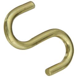 1" HEAVY OPEN S HOOK BRASS