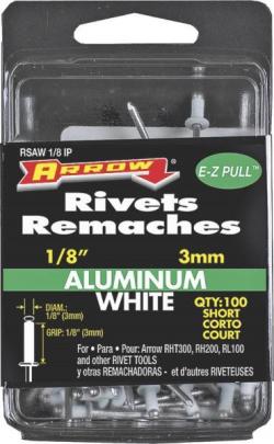 SHORT WHT ALUM RIVET 1/8"X1/8"IP