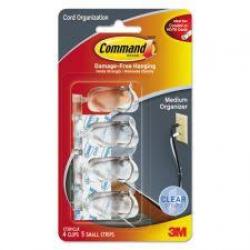 COMMAND MEDIUM CORD CLIP 4PK