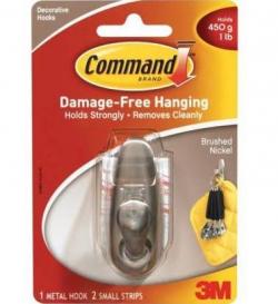 COMMAND SMALL HOOK BRUSH NICKEL