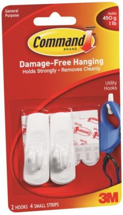 COMMAND SMALL UTILITY HOOK WHITE