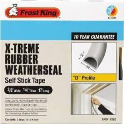 RUBBER WEATHERSTRIP 3/8X1/4X17'