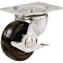 CASTER W/RUB SWIVEL W/BRAKE