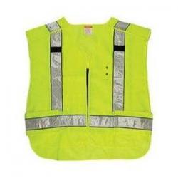 LIME GR SAFETY VEST REFL STRIPES