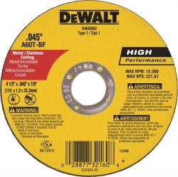 DEWALT CUT WHEEL 4-1/2" DW8062