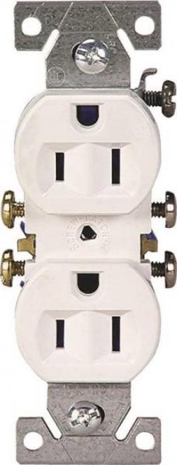 DUPLEX RECEPTACLE 15A 2P WHITE