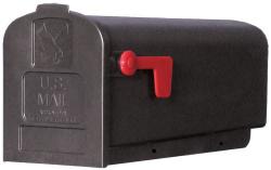 MAILBOX LARGE RURAL BLACK PLASTC