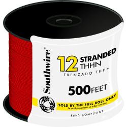 12 GA SGL STRAND WIRE RED 500'