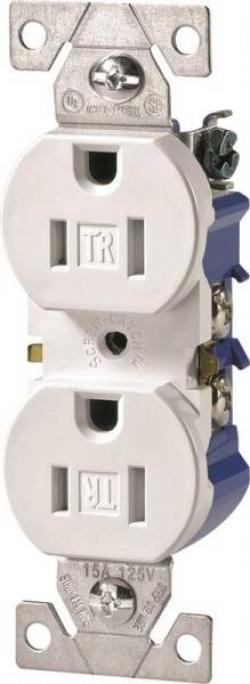 DUPLEX RECEPTACLE 15A WHITE TR