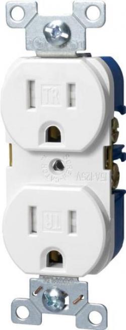 DUPLEX RECEPTACLE 15A TR WHITE