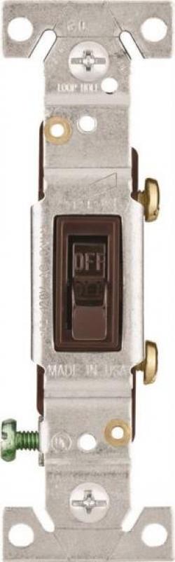 GROUNDED TOGGLE SWITCH BROWN