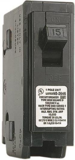 HOM115CP 15A SP CIRCUIT BREAKR