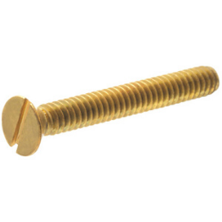 #10-32 x 2" Brass Flat Slotted Machine Screw