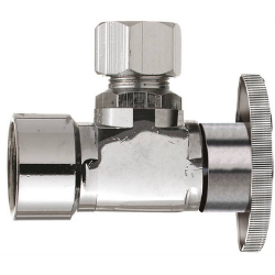 Quarter-Turn Shut-Off Valve, 1/2 x 3/8" FIP x Compression