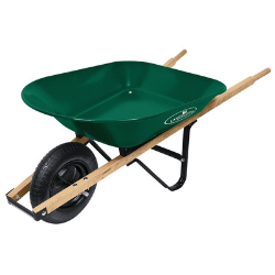 4 Cu-Ft. Green Steel Wheelbarrow