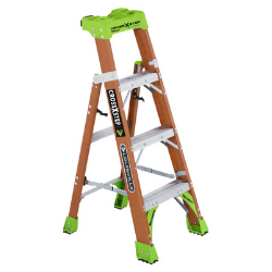 Cross Step Ladder, 300 lb Weight Capacity, 4-Step