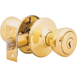 Polished Brass Keyed Entry Knob