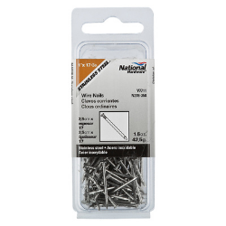 1" x 17 GA Stainless Steel Wire Brad, 116 Pieces