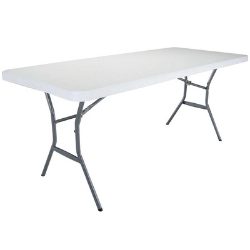 6' White Folding Table