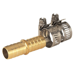 5/8" x 5/8" Brass Hose Mender with Clamps