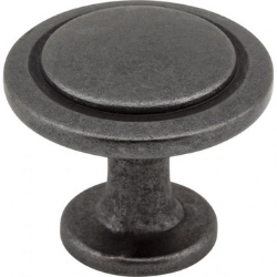 1-1/4" Gun Metal Round Button Gatsby Cabinet Knob