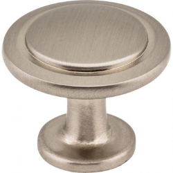 1-1/4" Satin Nickel Round Button Gatsby Cabinet Knob