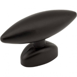 1-9/16" Matte Black Oval Verona Cabinet Knob