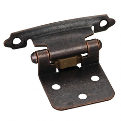 Traditional 1/2" Dark Brushed Antique Copper Overlay Hinge