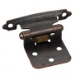 Traditional 1/2" Dark Brushed Antique Copper Overlay Hinge