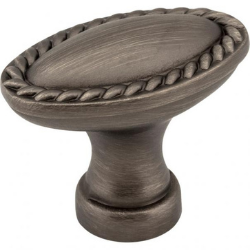 1-3/8" Brushed Pewter Oval Rope Detailed Lindos Cabinet Knob