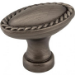 1-3/8" Brushed Pewter Oval Rope Detailed Lindos Cabinet Knob