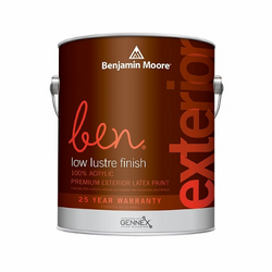 ben Exterior Paint Low Lustre, White - 1 Gallon