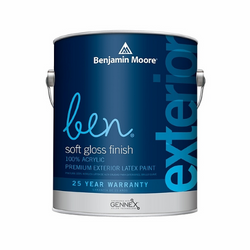 ben Exterior Paint Soft Gloss, White Base - 1 Gallon