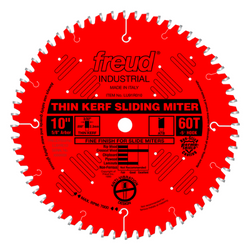 10" Thin Kerf Sliding Compound Miter Saw Blade, 60 Teeth