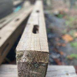 5'6" Pressure Treated 2-Hole Split Rail Fence End Post