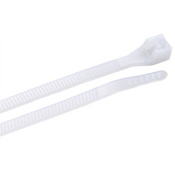 8" White Nylon Cable Ties, 100 Pack