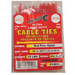 4" Red Cable Ties, 18 Lb. Strength - 100 Pack