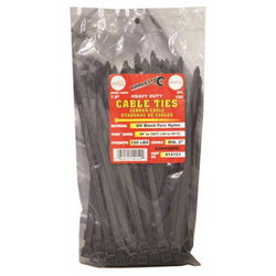 8" Black Cable Ties, 40 Lb. Strength - 100 Pack