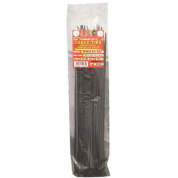 14.8" Black Cable Ties, 50 Lb. Strength - 100 Pack	