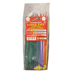 8" Assorted Cable Ties, 50 Lb. Strength - 100 Pack