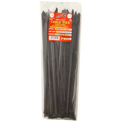 14.5" Black Cable Tie, 100 Count - 120 Lbs