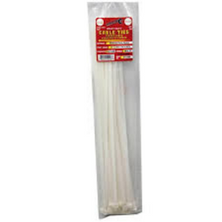 18" Natural Cable Tie, 50 Count - 120 Lbs