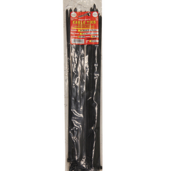 18" Black Cable Tie, 50 Count - 120 Lbs