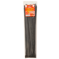 17" Black Cable Tie, 50 Count - 175 Lbs